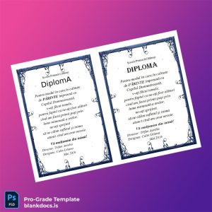 Blank Romania School of Călărași Parent Diploma Document Preview - BlankDocs