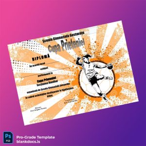 Blank Romania School of Gostavățu Cupa Prieteniei Diploma Document Preview - BlankDocs