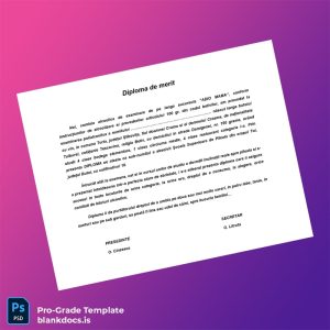 Blank Romania School of Pileală Diploma of Merit Document Preview - BlankDocs
