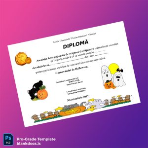 Blank Romania Scoala Gimnaziala _Florian Ditulesa_ Halloween Diploma Template Document Preview - BlankDocs