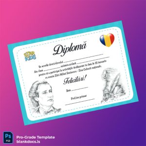 Blank Romania Star Kids Diploma Template Document Preview - BlankDocs