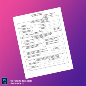 Blank Romania University Supplement Diploma Template Document Preview - BlankDocs