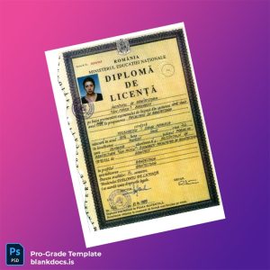 Blank Romania University of Licensure Diploma Certificate Document Preview - BlankDocs