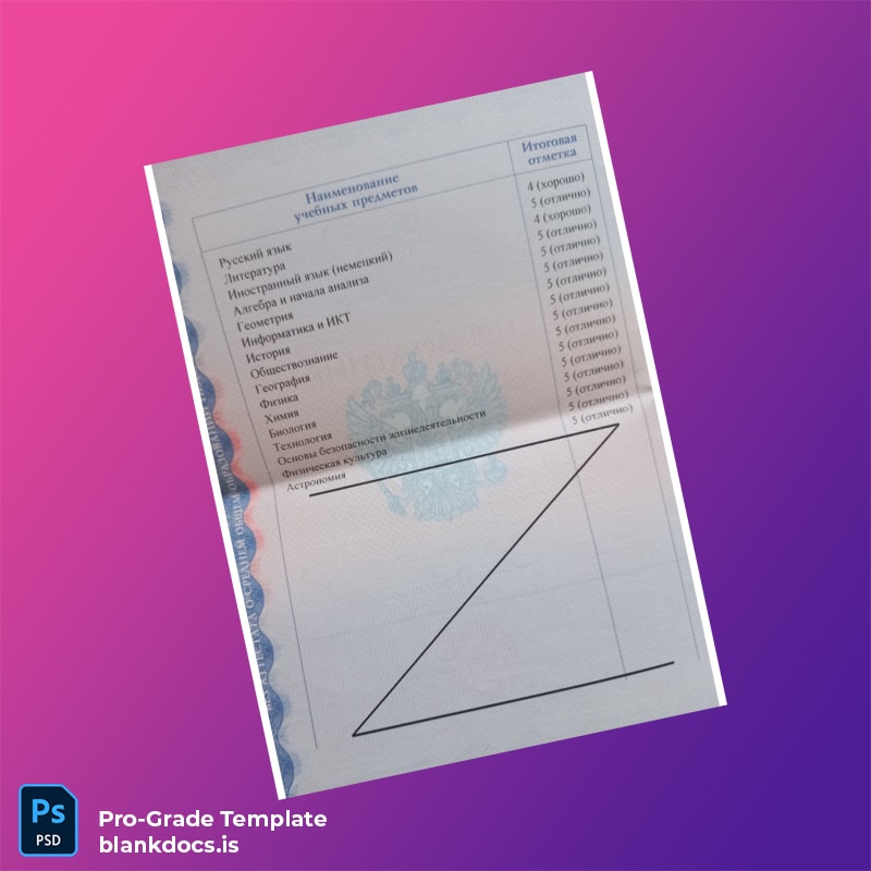 Blank Russia Diploma Template Document Preview - BlankDocs