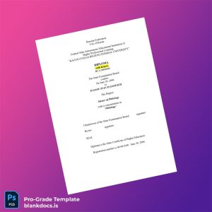 Blank Russia Kazan (Volga Region) Federal University Master of Philology Document Preview - BlankDocs