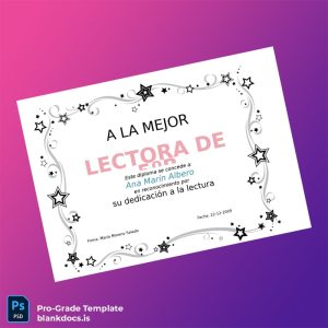 Blank Spain Ana Marín Albero Reading Diploma Template Document Preview - BlankDocs