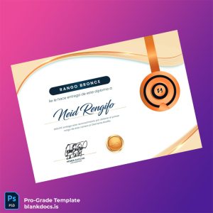 Blank Spain Bioliffe Bronze Rank Diploma Template Document Preview - BlankDocs