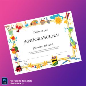 Blank Spain Carlos Vázquez School Primary School Diploma Template Document Preview - BlankDocs