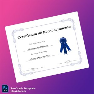 Blank Spain Certificado de Reconocimiento Template Document Preview - BlankDocs