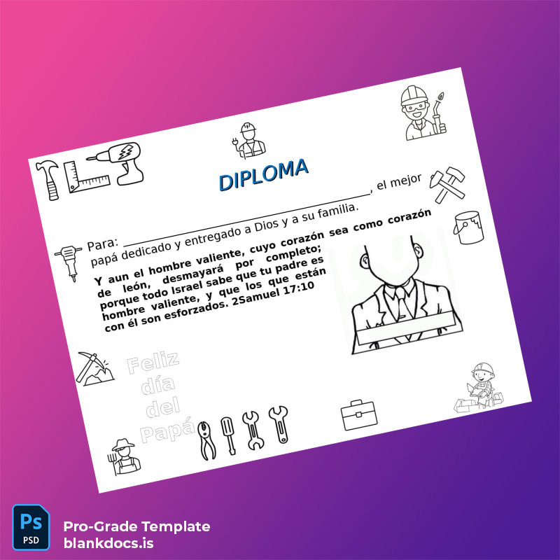 Blank Spain Certificate of Appreciation for Best Dad Template Document Preview - BlankDocs