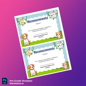 Blank Spain Certificate of Recognition Template Document Preview - BlankDocs