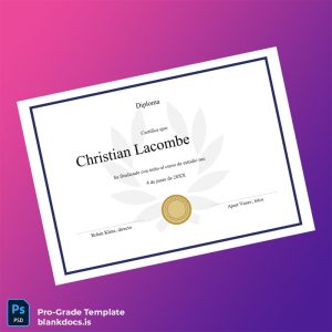 Blank Spain Christian Lacombe Diploma Template Document Preview - BlankDocs