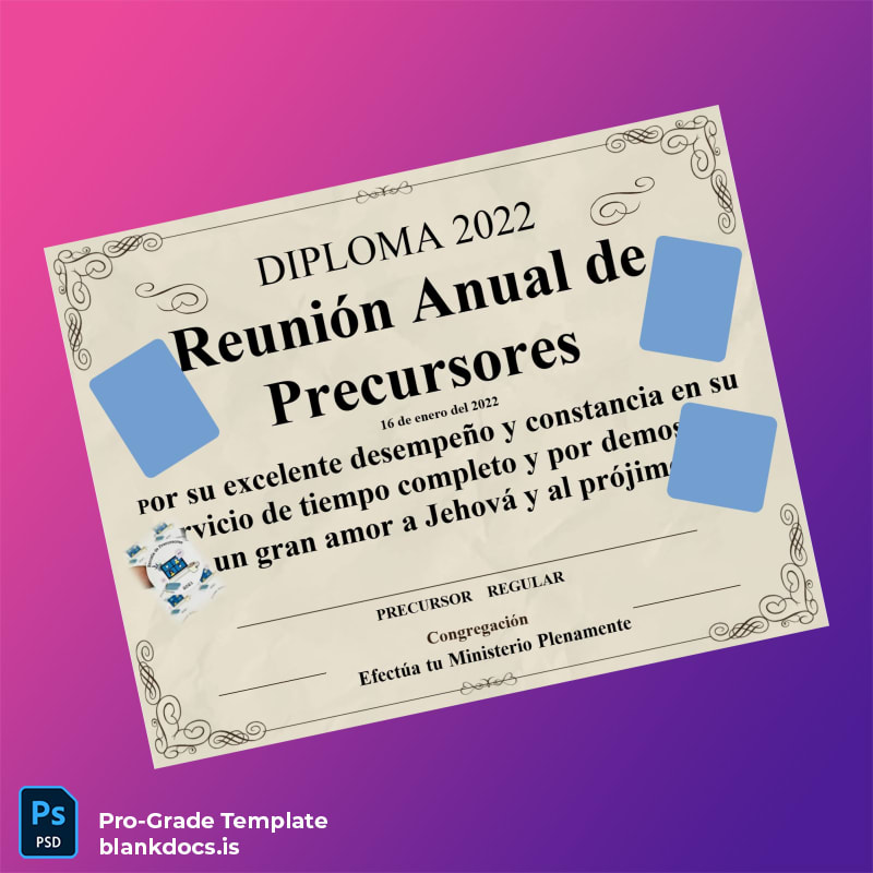 Blank Spain Congregation Regular Precursor Certificate Template Document Preview - BlankDocs