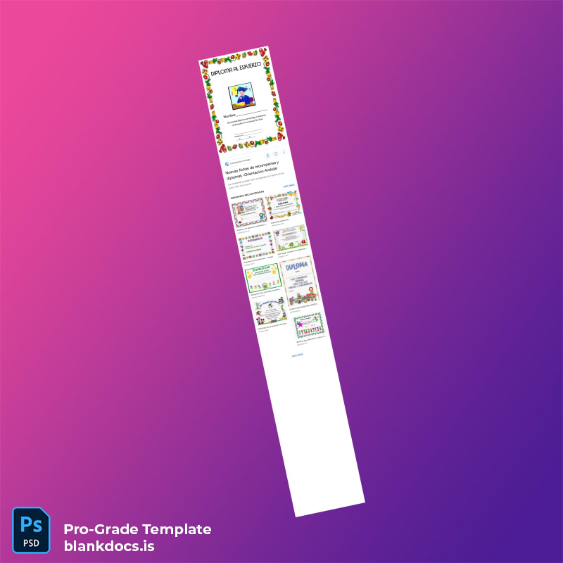 Blank Spain Diploma Al Esfuerzo Template Document Preview - BlankDocs