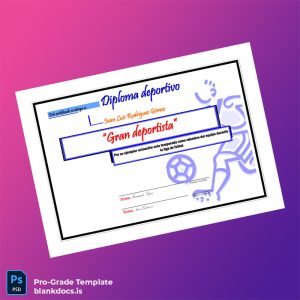 Blank Spain Diploma Certificate in Sports Document Preview - BlankDocs