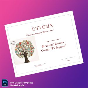 Blank Spain Diploma Día Del Libro Honorable Mention Certificate Document Preview - BlankDocs