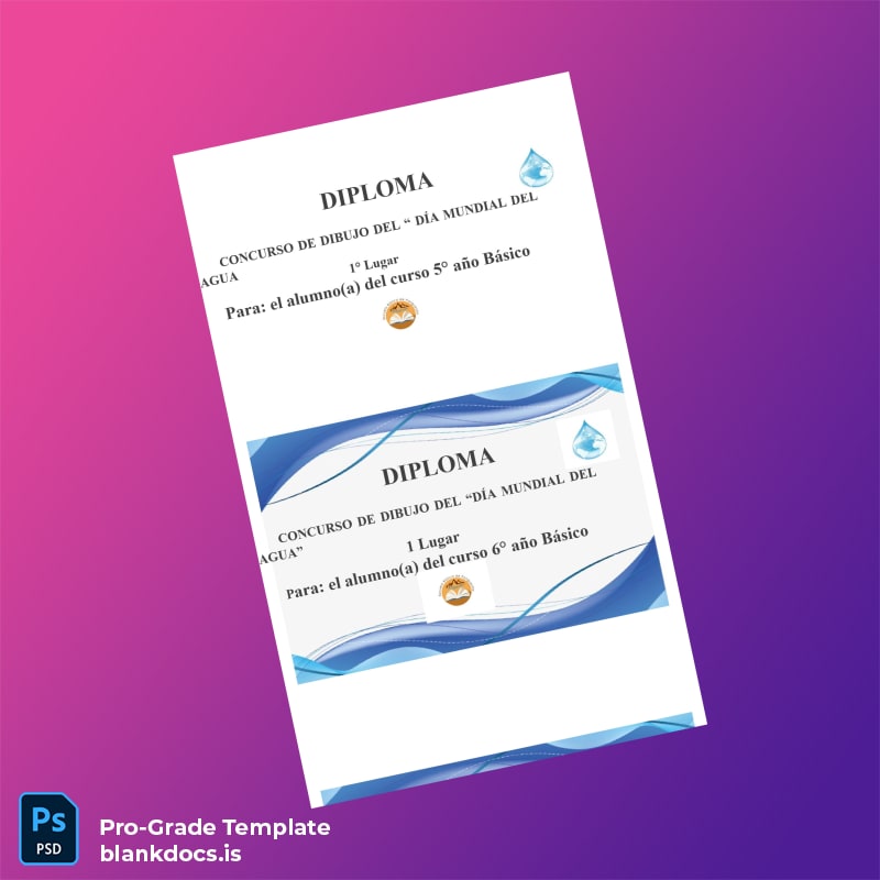 Blank Spain Diploma for World Water Day Drawing Contest Template page 4 Document Preview - BlankDocs