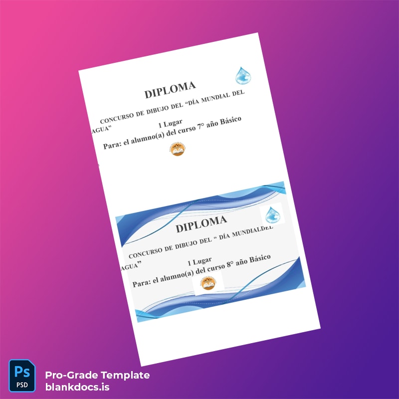 Blank Spain Diploma for World Water Day Drawing Contest Template page 5 Document Preview - BlankDocs