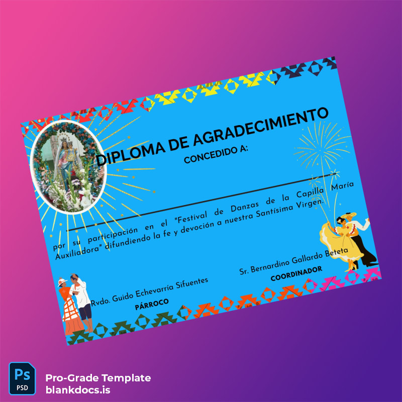 Blank Spain Diploma of Appreciation Template Document Preview - BlankDocs