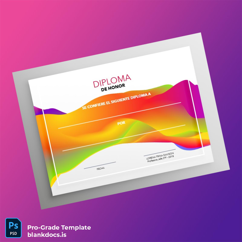 Blank Spain Diploma of Honor Template Document Preview - BlankDocs