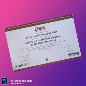 Blank Spain ENAE International Business School Master in Risk Management in Organizations Template Document Preview - BlankDocs
