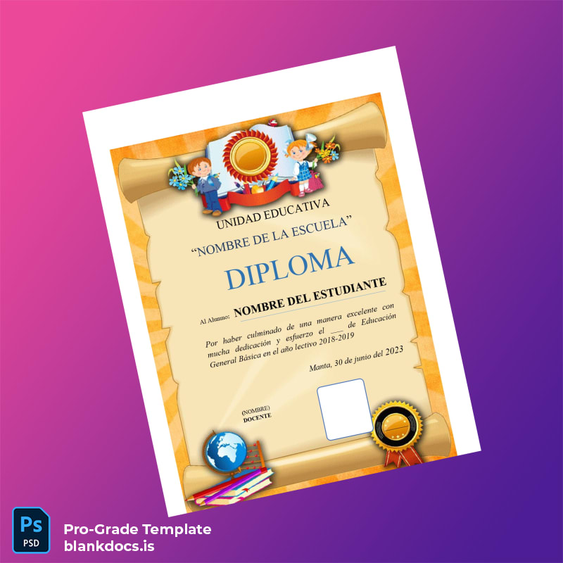 Blank Spain Educational Diploma Template page 2 Document Preview - BlankDocs