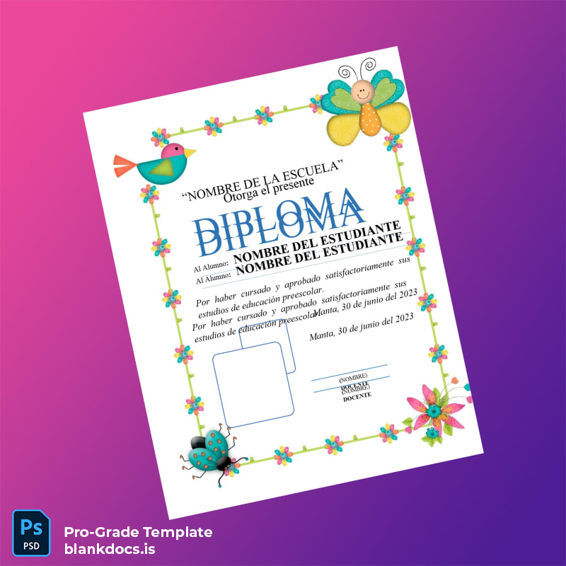 Blank Spain Educational Diploma Template page 4 Document Preview - BlankDocs