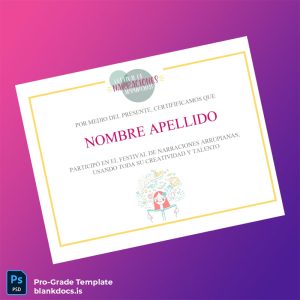 Blank Spain Festival of Arrupian Narrations Participation Certificate Template Document Preview - BlankDocs