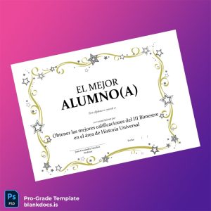 Blank Spain HU Best Student Diploma in Universal History Template Document Preview - BlankDocs