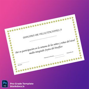 Blank Spain Joyita del Pacífico Diploma of Congratulations Document Preview - BlankDocs