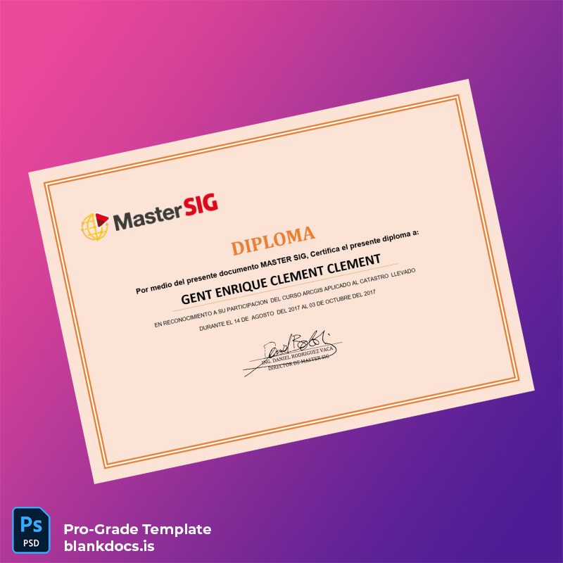 Blank Spain Master SIG ArcGIS Applied to Cadastre Diploma Document Preview - BlankDocs