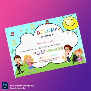 Blank Spain Music Workshop Diploma Template Document Preview - BlankDocs