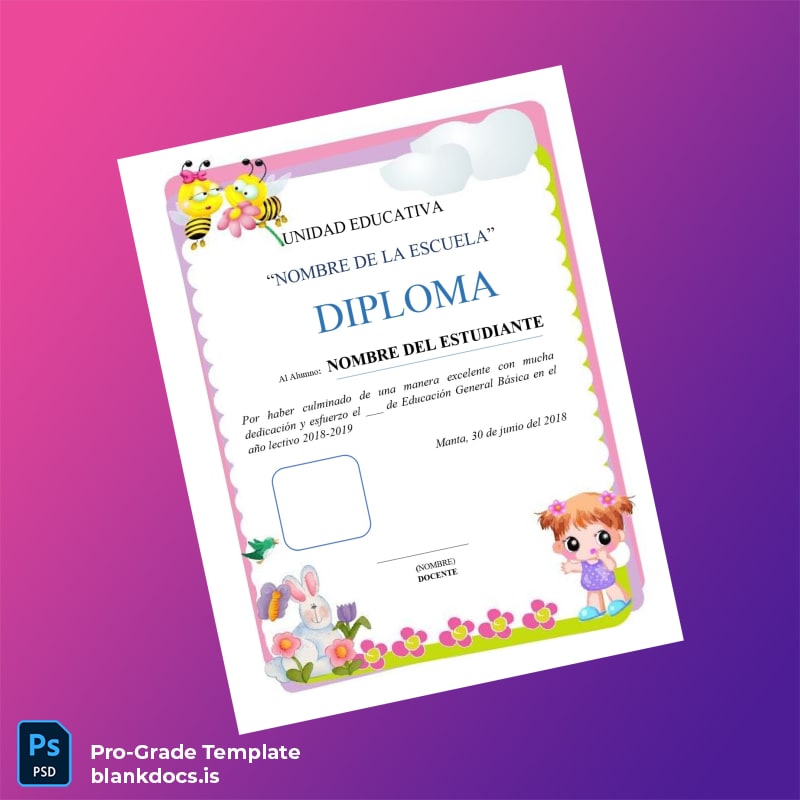 Blank Spain Name of the School High School Diploma Template page 6 Document Preview - BlankDocs