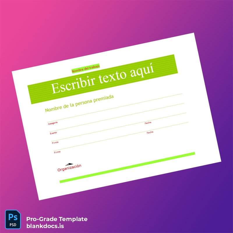 Blank Spain Organization Diploma Template Document Preview - BlankDocs