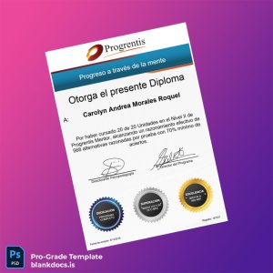 Blank Spain Progrentis Mentor Diploma Template Document Preview - BlankDocs