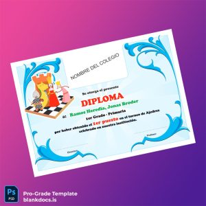 Blank Spain School Diploma in Chess Template Document Preview - BlankDocs