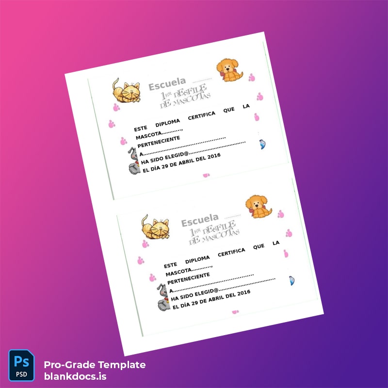 Blank Spain School Recognition Diploma Template Document Preview - BlankDocs