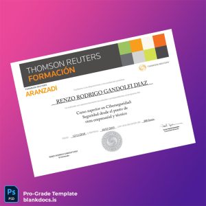 Blank Spain Thomson Reuters Formación Advanced Course in Cybersecurity Certificate Document Preview - BlankDocs