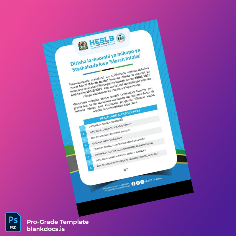 Blank Tanzania Mikopo Diploma Template page 2 Document Preview - BlankDocs