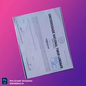 Blank Timor-Leste National University Diploma Template Document Preview - BlankDocs