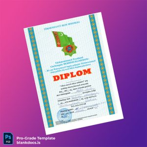 Blank Turkmenistan Turkmenistan Institute Honorary Diploma Template Document Preview - BlankDocs