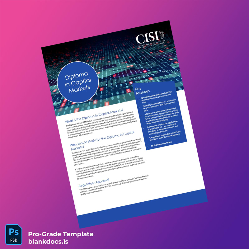 Blank UK Chartered Institute for Securities and Investment Diploma in Capital Markets Document Preview - BlankDocs