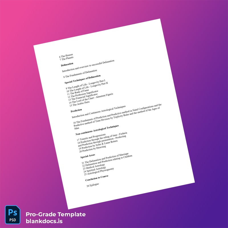 Blank UK Diploma in Medieval Astrology Template page 2 Document Preview - BlankDocs