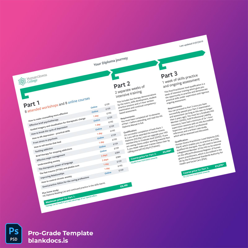 Blank UK Human Givens College Human Givens Diploma Template Document Preview - BlankDocs