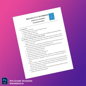 Blank UK Institute for Counselling & Transactional Analysis Diploma in Transactional Analysis Document Preview - BlankDocs