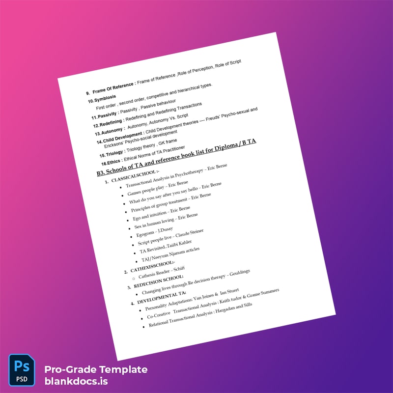 Blank UK Institute for Counselling Transactional Analysis Diploma in Transactional Analysis page 3 Document Preview - BlankDocs