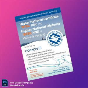 Blank UK International Institute of Marine Surveying Higher National Certificate in Marine Surveying Template Document Preview - BlankDocs