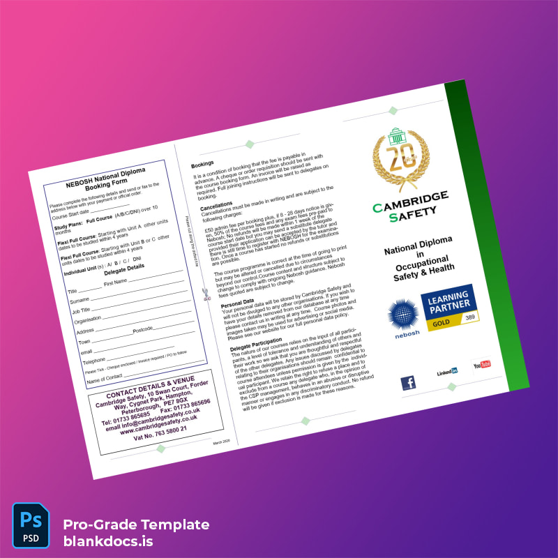 Blank UK NEBOSH National Diploma in Occupational Safety and Health page 2 Document Preview - BlankDocs