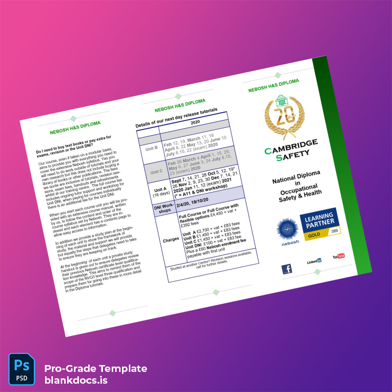 Blank UK NEBOSH National Diploma in Occupational Safety and Health page 4 Document Preview - BlankDocs