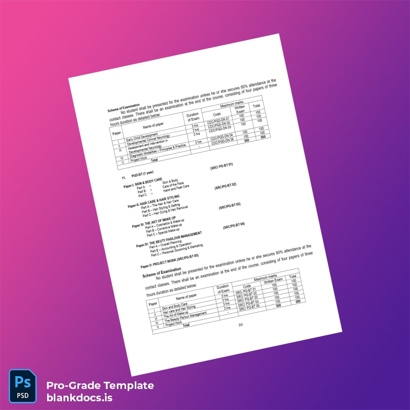 Blank UK Postgraduate Diploma in Adolescent Care and Counseling page 4 Document Preview - BlankDocs